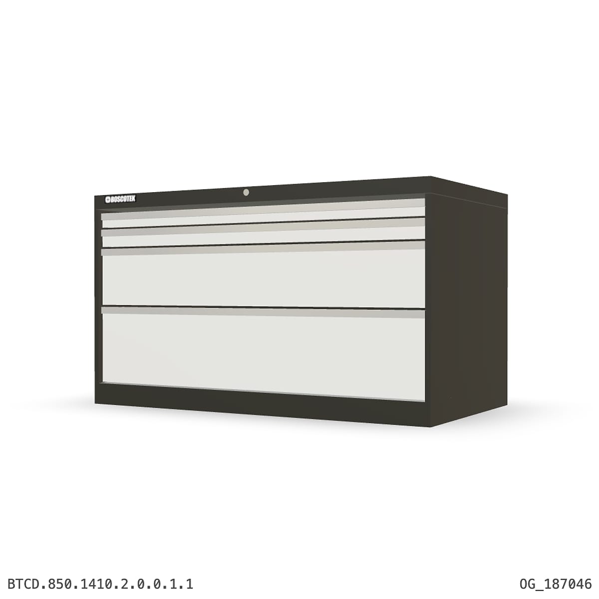 HD Cabinet 1410W × 850H — D Series, 4-Drawer by Boscotek