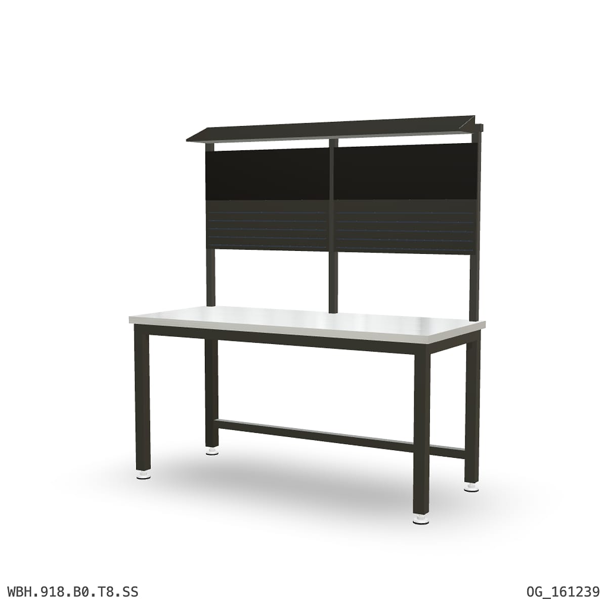 Heavy Duty Workbench 1800mm — Stainless Steel (1.2mm 304), overhead shelving by Boscotek
