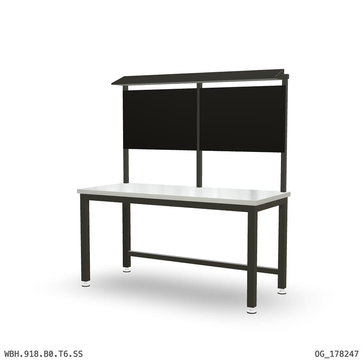 Heavy Duty Workbench 1800mm — Stainless Steel (1.2mm 304), overhead shelving by Boscotek