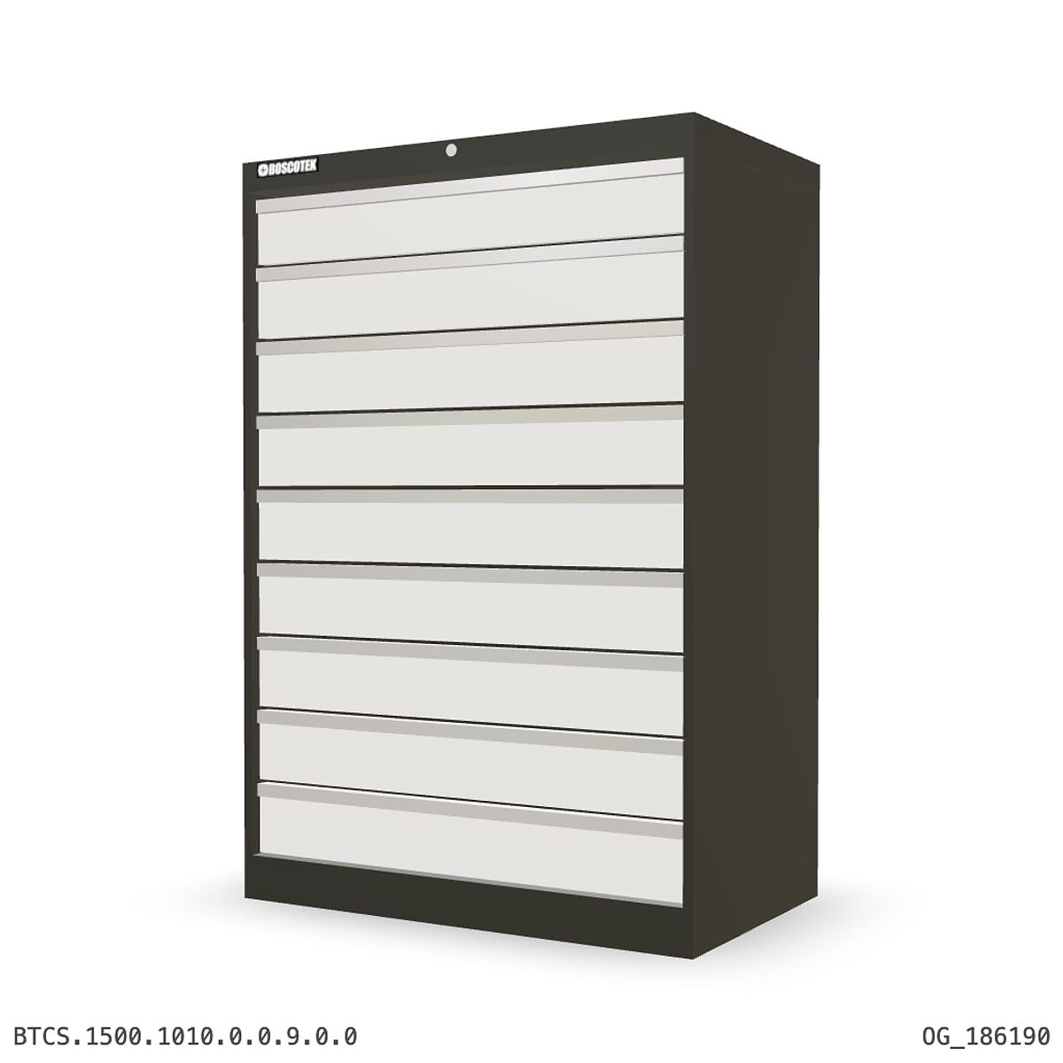 HD Cabinet 1010W × 1500H — S Series, 9-Drawer by Boscotek