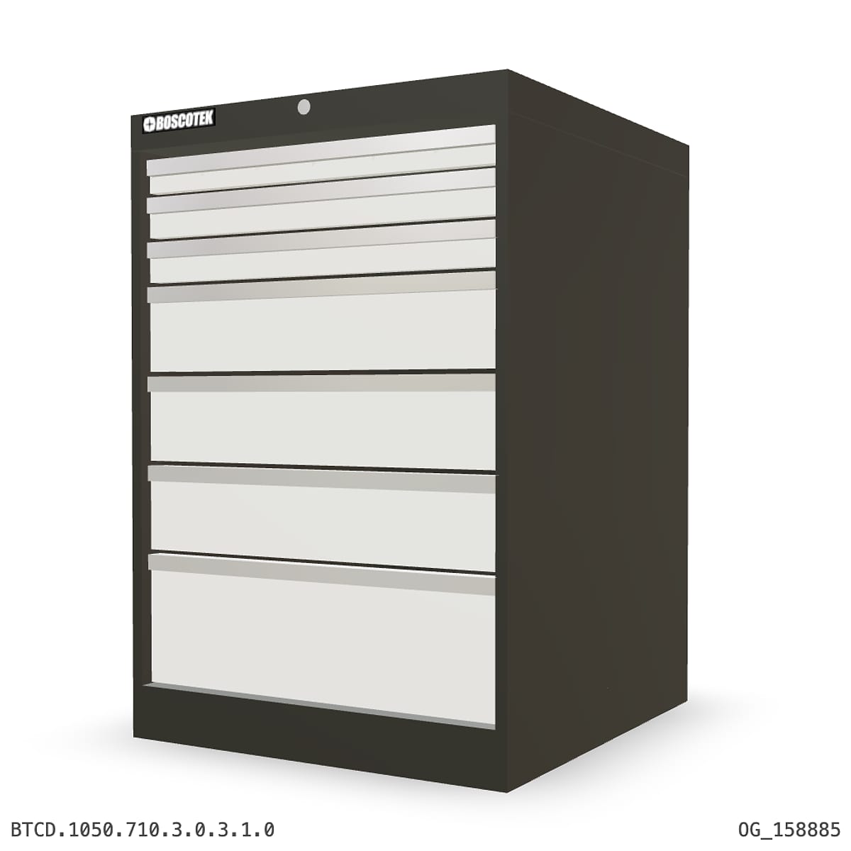 HD Cabinet 710W × 1050H — D Series, 7-Drawer by Boscotek