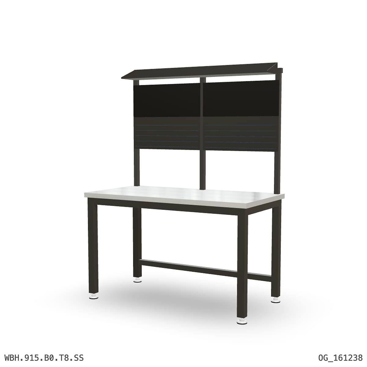 Heavy Duty Workbench 1500mm — Stainless Steel (1.2mm 304), overhead shelving by Boscotek
