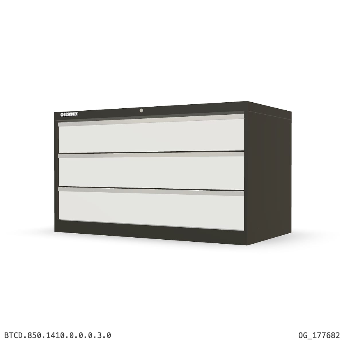 HD Cabinet 1410W × 850H — D Series, 3-Drawer by Boscotek