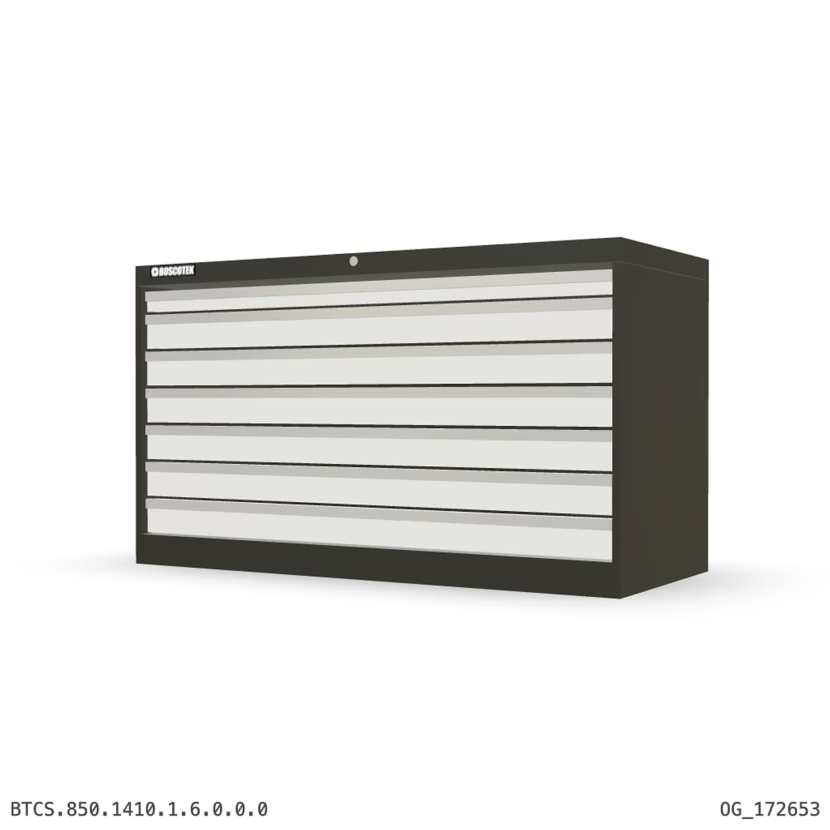 HD Cabinet 1410W × 850H — S Series, 7-Drawer by Boscotek