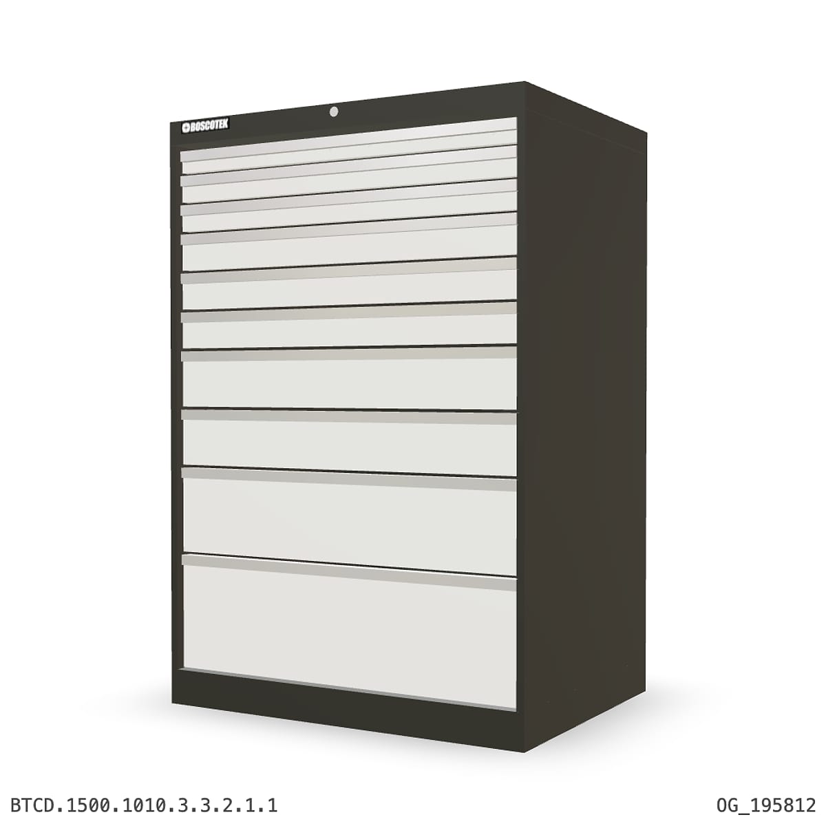 HD Cabinet 1010W × 1500H — D Series, 10-Drawer by Boscotek