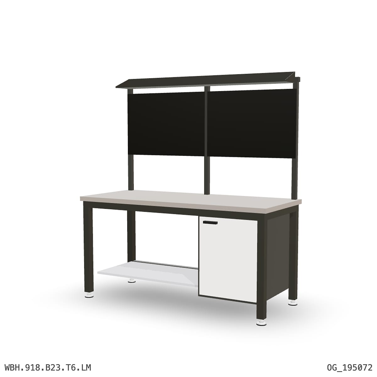Heavy Duty Workbench 1800mm — Laminated Timber (42mm HDF), under-bench storage + overhead shelving by Boscotek