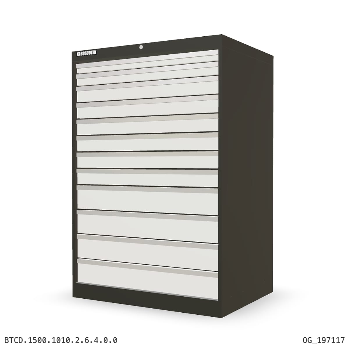 HD Cabinet 1010W × 1500H — D Series, 12-Drawer by Boscotek