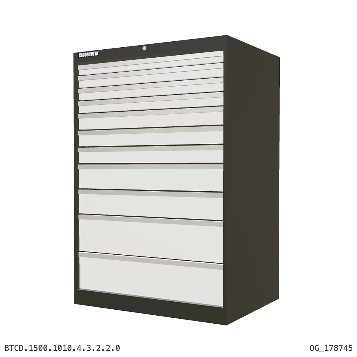 HD Cabinet 1010W × 1500H — D Series, 11-Drawer by Boscotek