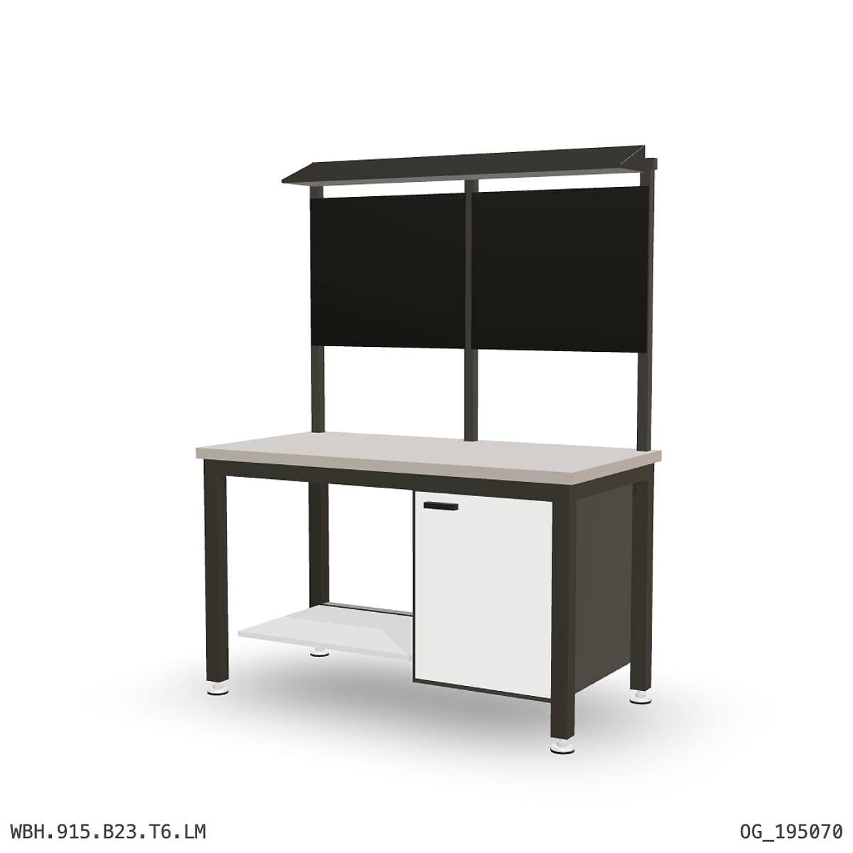 Heavy Duty Workbench 1500mm — Laminated Timber (42mm HDF), under-bench storage + overhead shelving by Boscotek