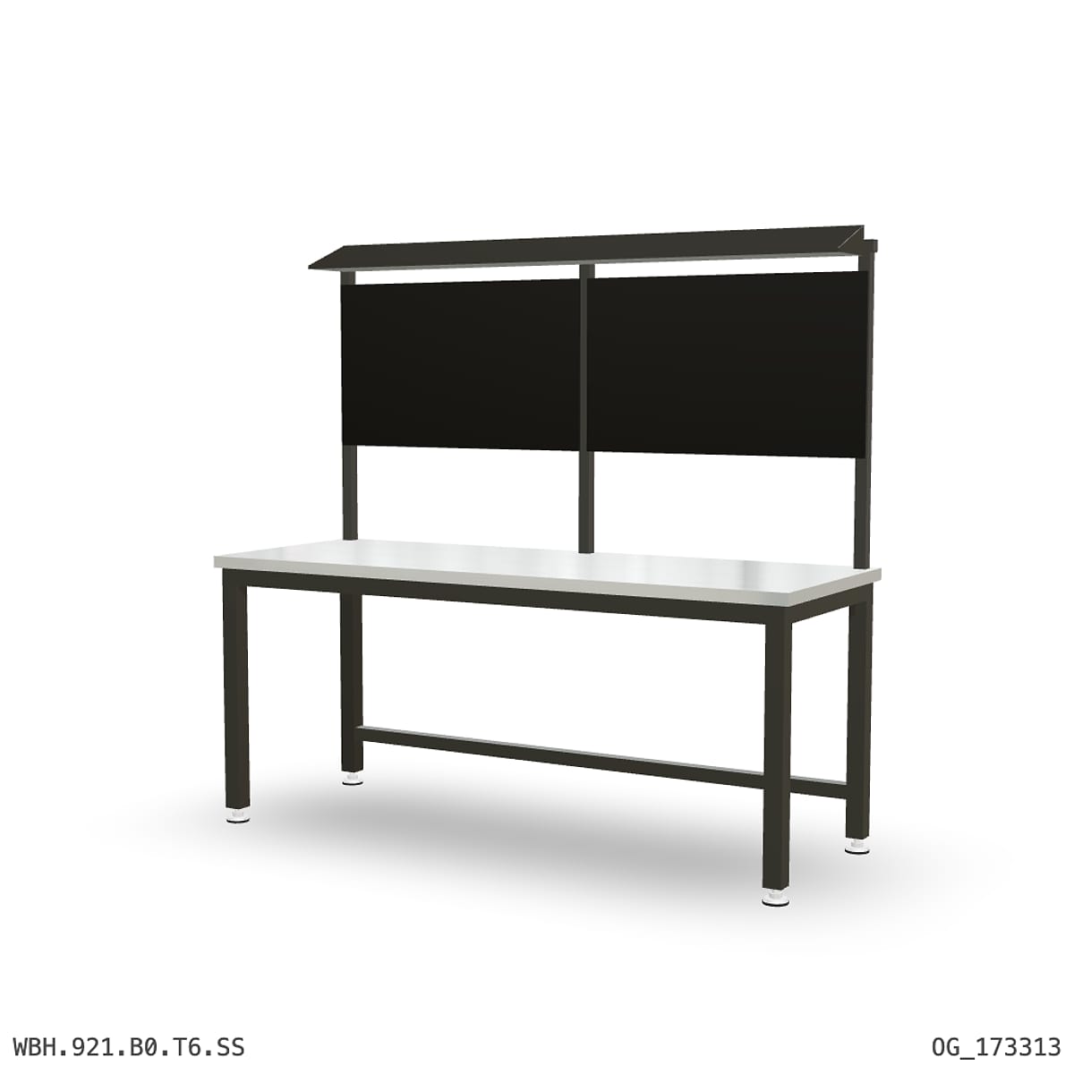 Heavy Duty Workbench 2100mm — Stainless Steel (1.2mm 304), overhead shelving by Boscotek