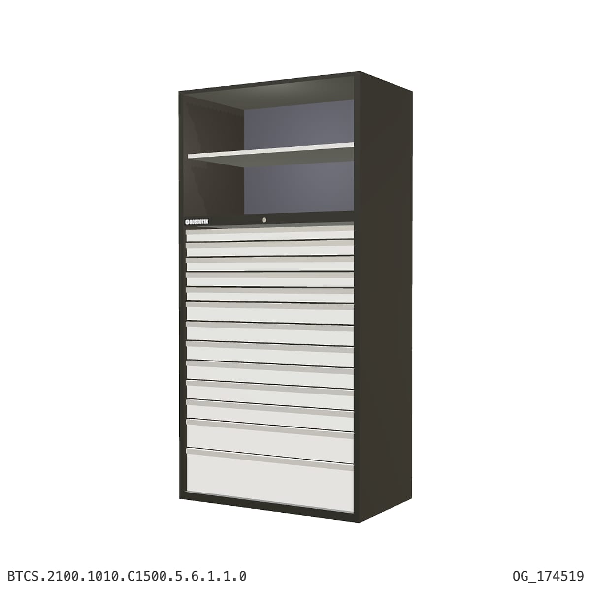 Combination Cabinet 1010W × 2100H — S Series, C1500 Drawer Bay by Boscotek