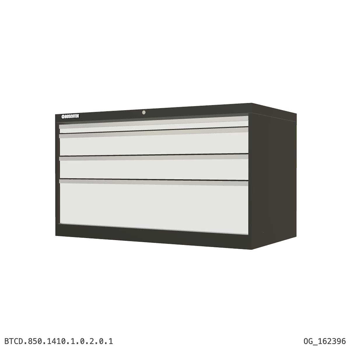 HD Cabinet 1410W × 850H — D Series, 4-Drawer by Boscotek