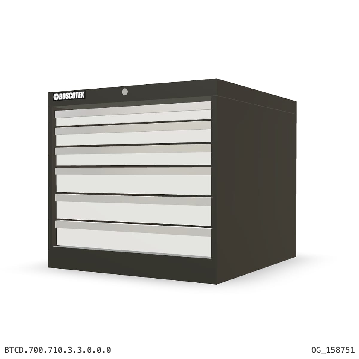 HD Cabinet 710W × 700H — D Series, 6-Drawer by Boscotek