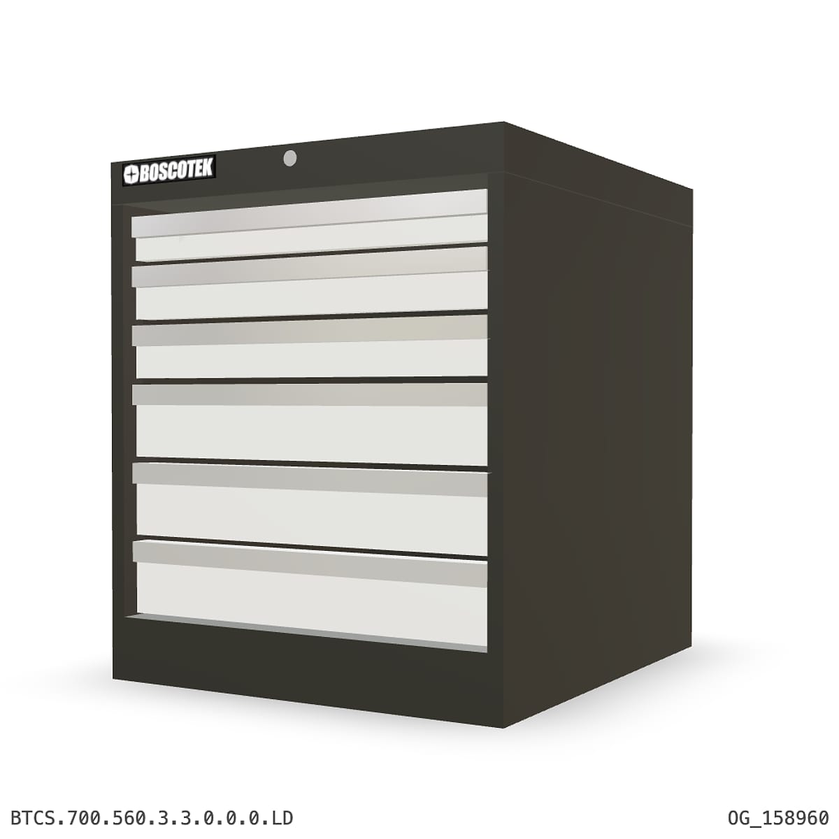 HD Cabinet 560W × 700H — S Series, 6-Drawer by Boscotek