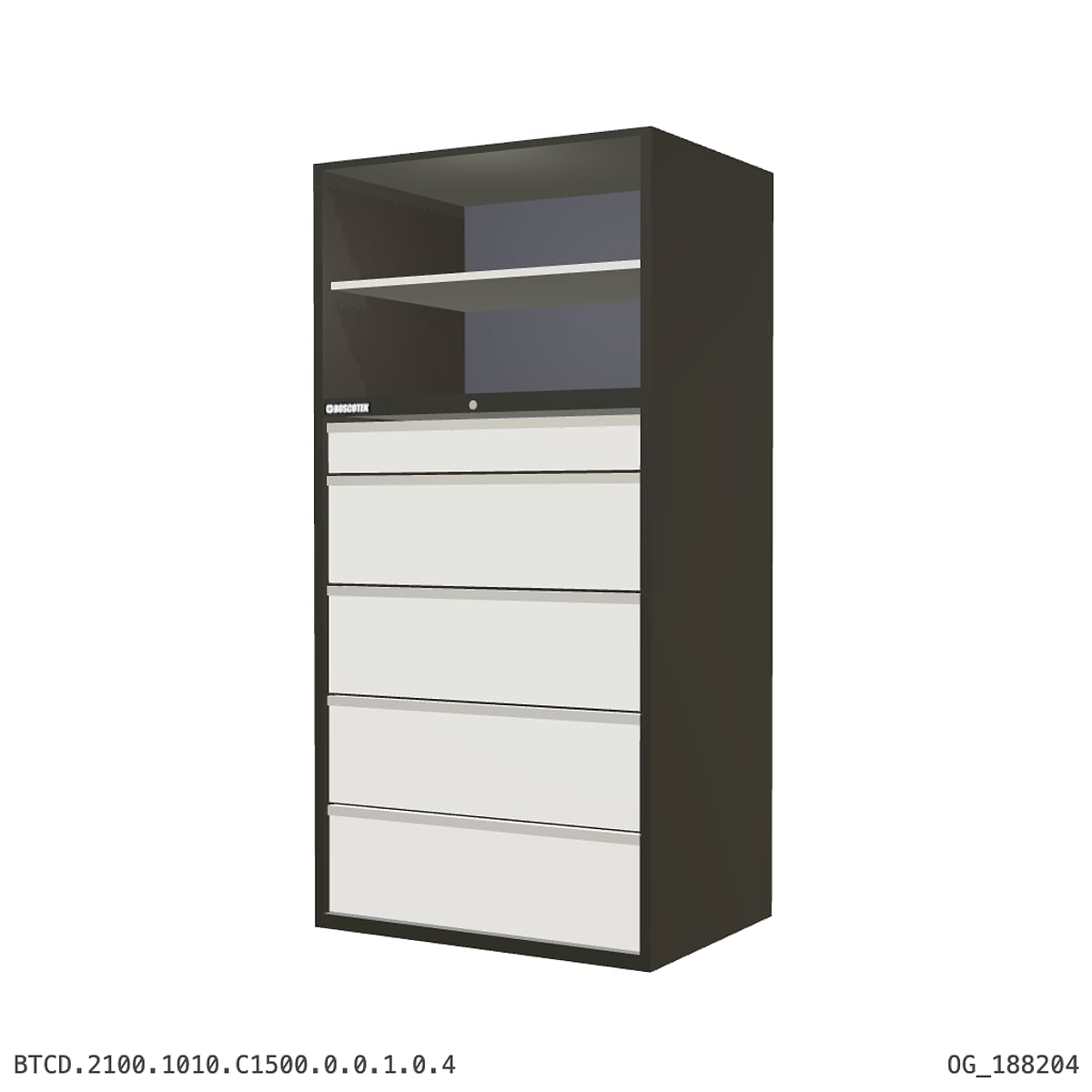 Combination Cabinet 1010W × 2100H — D Series, C1500 Drawer Bay by Boscotek