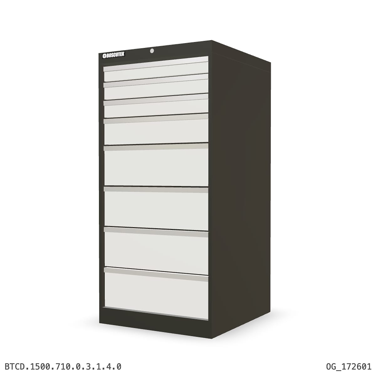 HD Cabinet 710W × 1500H — D Series, 8-Drawer by Boscotek