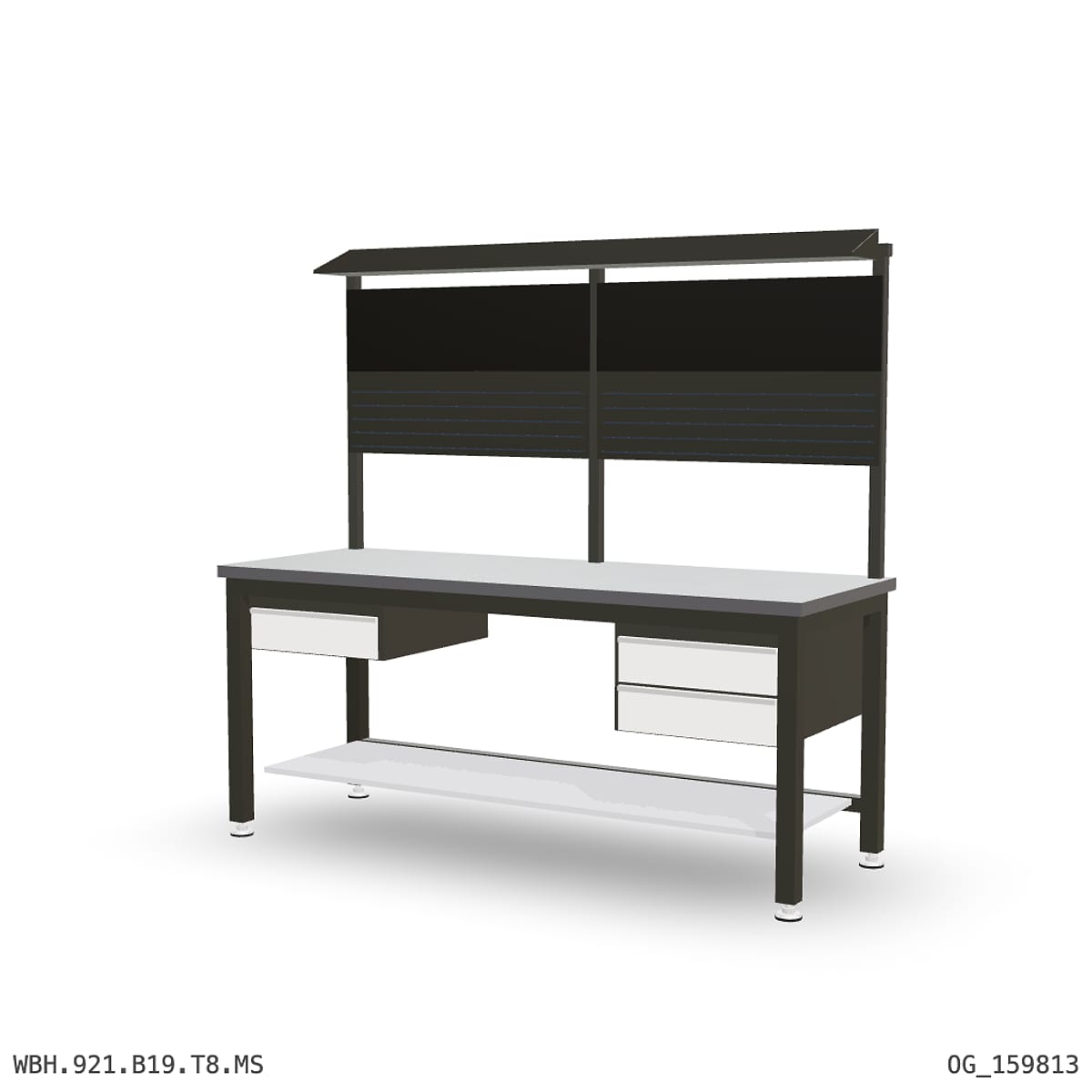 Heavy Duty Workbench 2100mm — 2mm Mild Steel, under-bench storage + overhead shelving by Boscotek