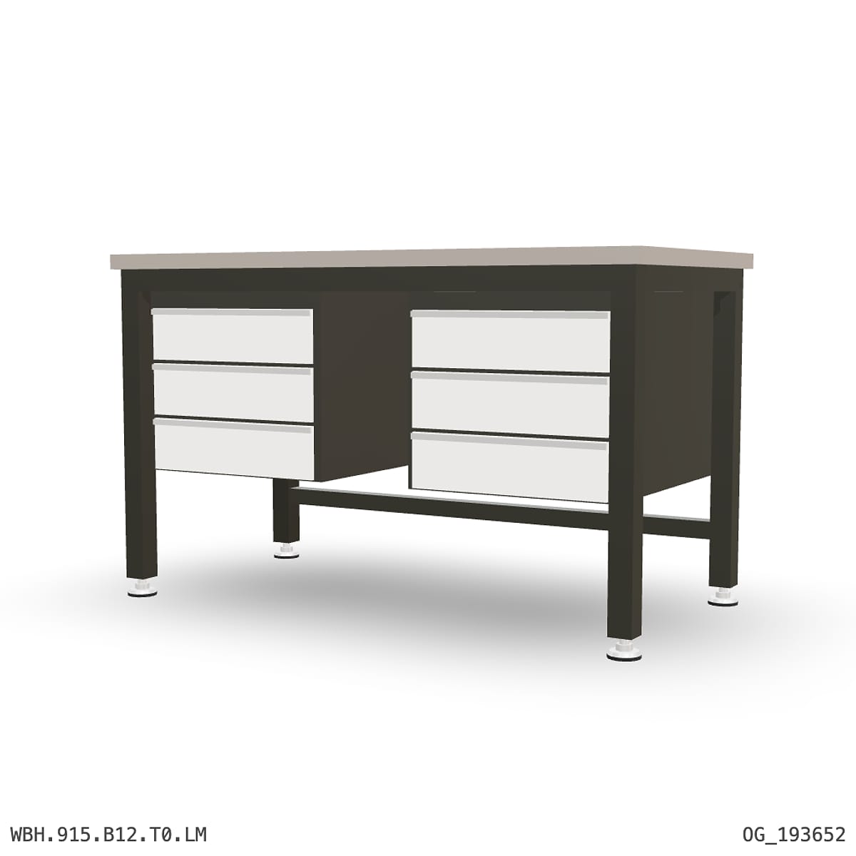 Heavy Duty Workbench 1500mm — Laminated Timber (42mm HDF), under-bench storage by Boscotek