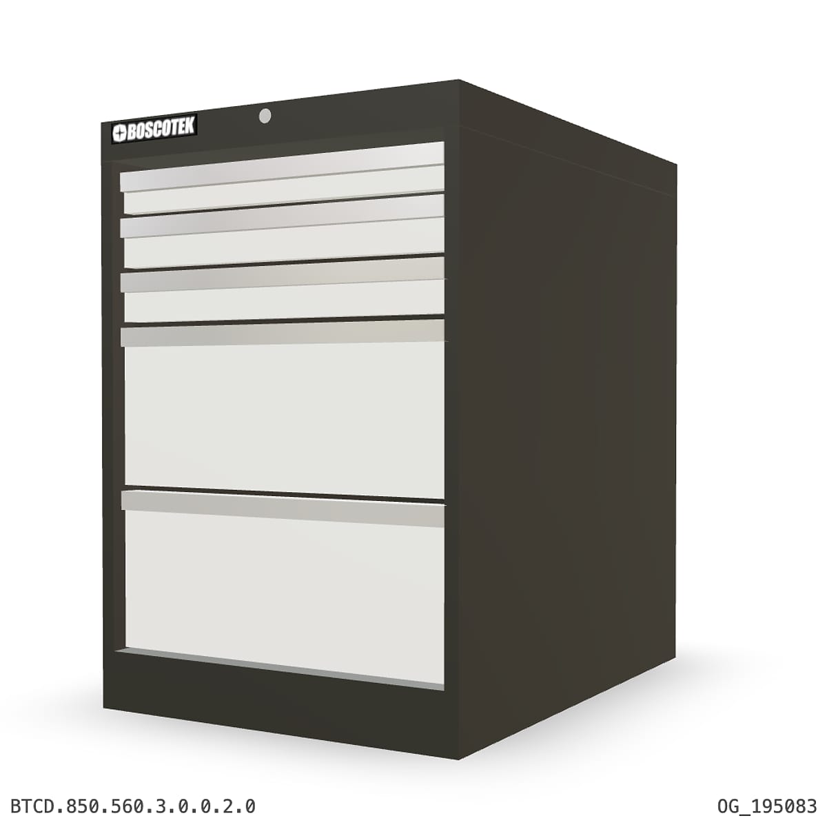 HD Cabinet 560W × 850H — D Series, 5-Drawer by Boscotek