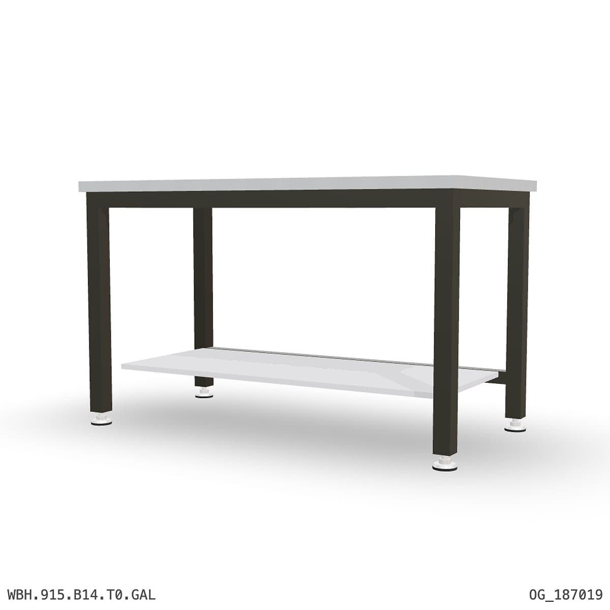Heavy Duty Workbench 1500mm — Galvanised Steel, under-bench storage by Boscotek