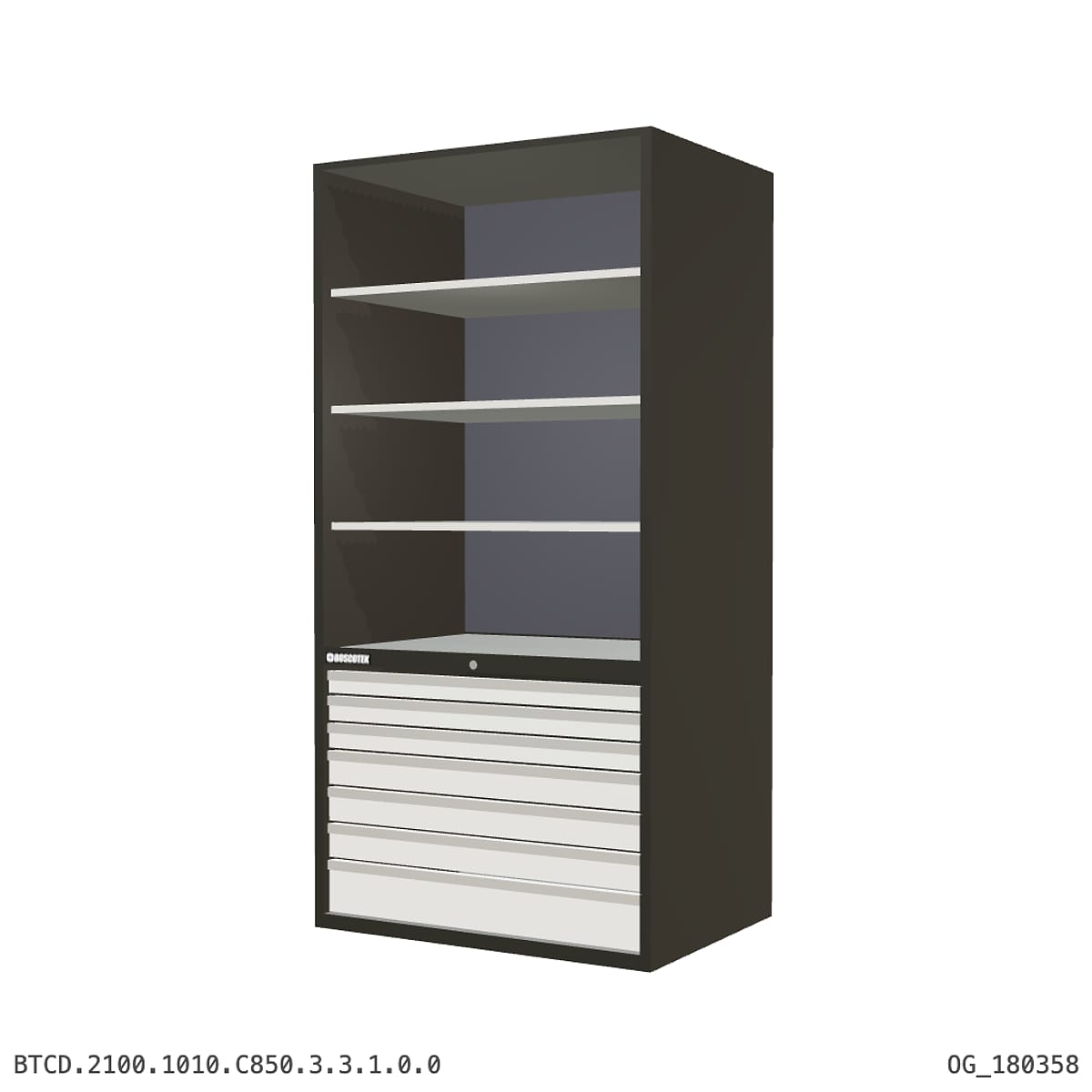 Combination Cabinet 1010W × 2100H — D Series, C850 Drawer Bay by Boscotek