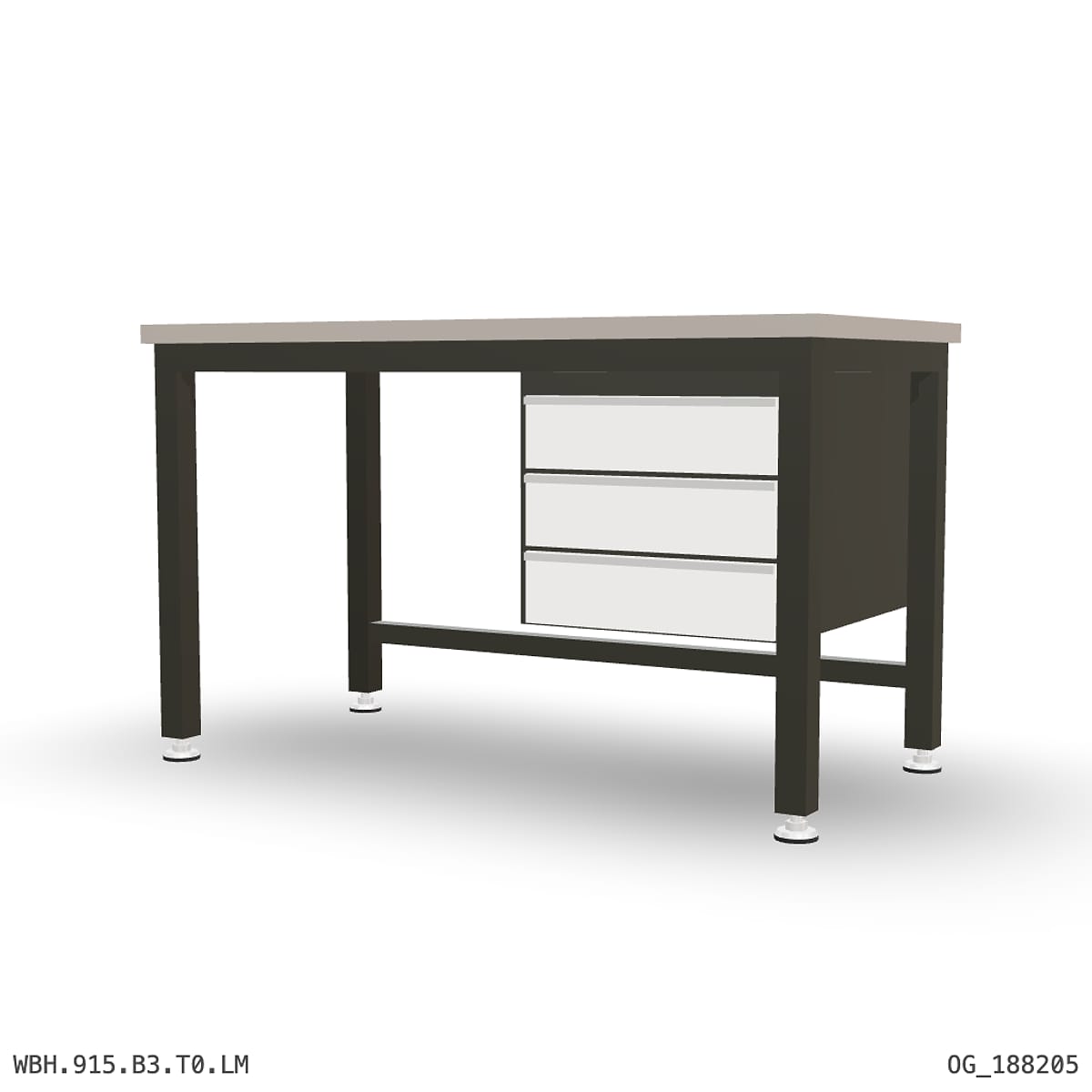 Heavy Duty Workbench 1500mm — Laminated Timber (42mm HDF), under-bench storage by Boscotek