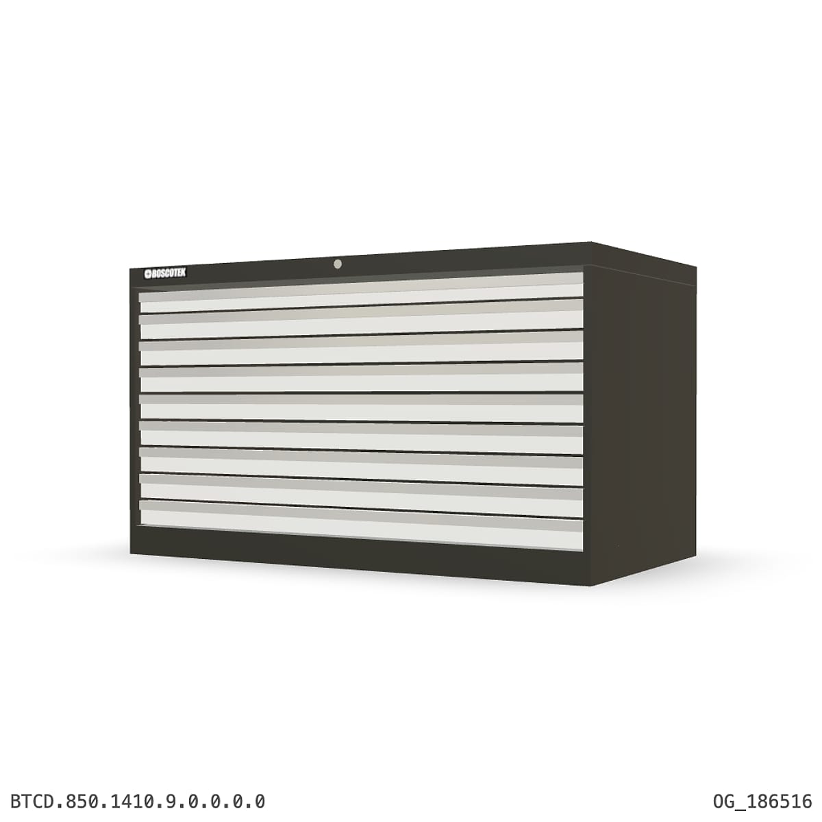 HD Cabinet 1410W × 850H — D Series, 9-Drawer by Boscotek