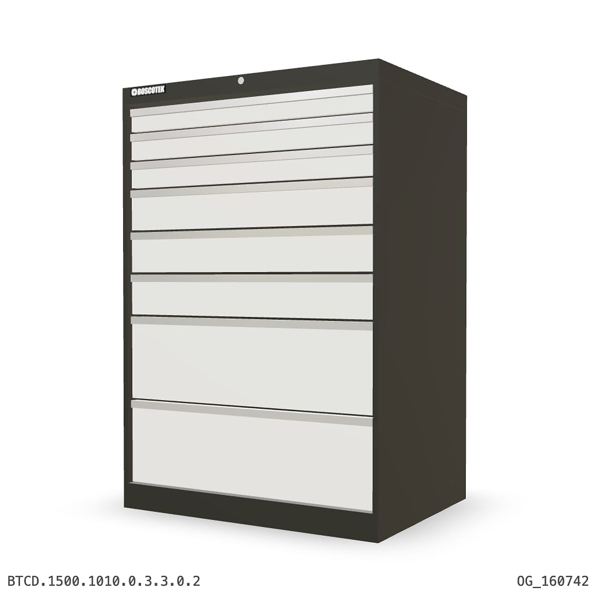 HD Cabinet 1010W × 1500H — D Series, 8-Drawer by Boscotek