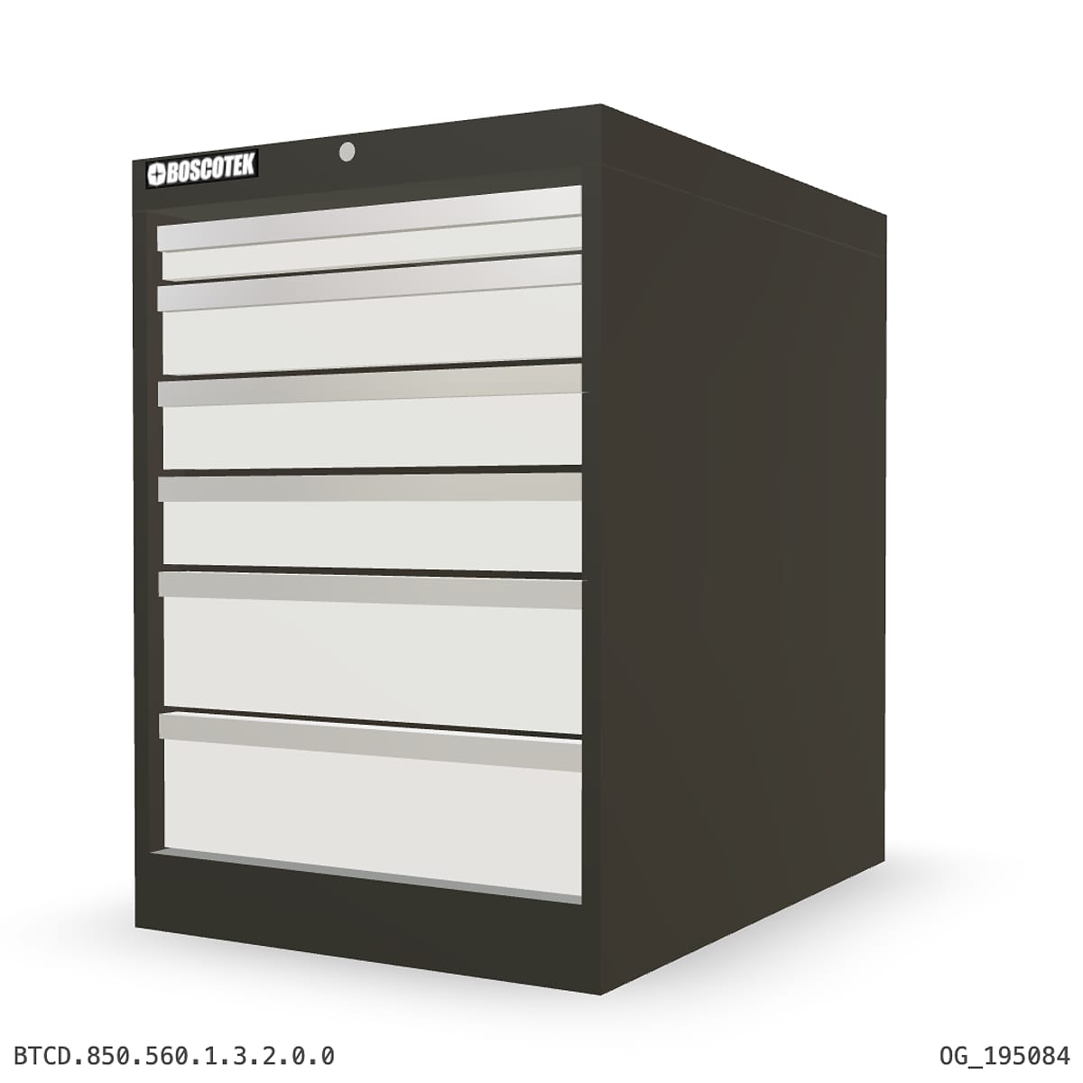 HD Cabinet 560W × 850H — D Series, 6-Drawer by Boscotek