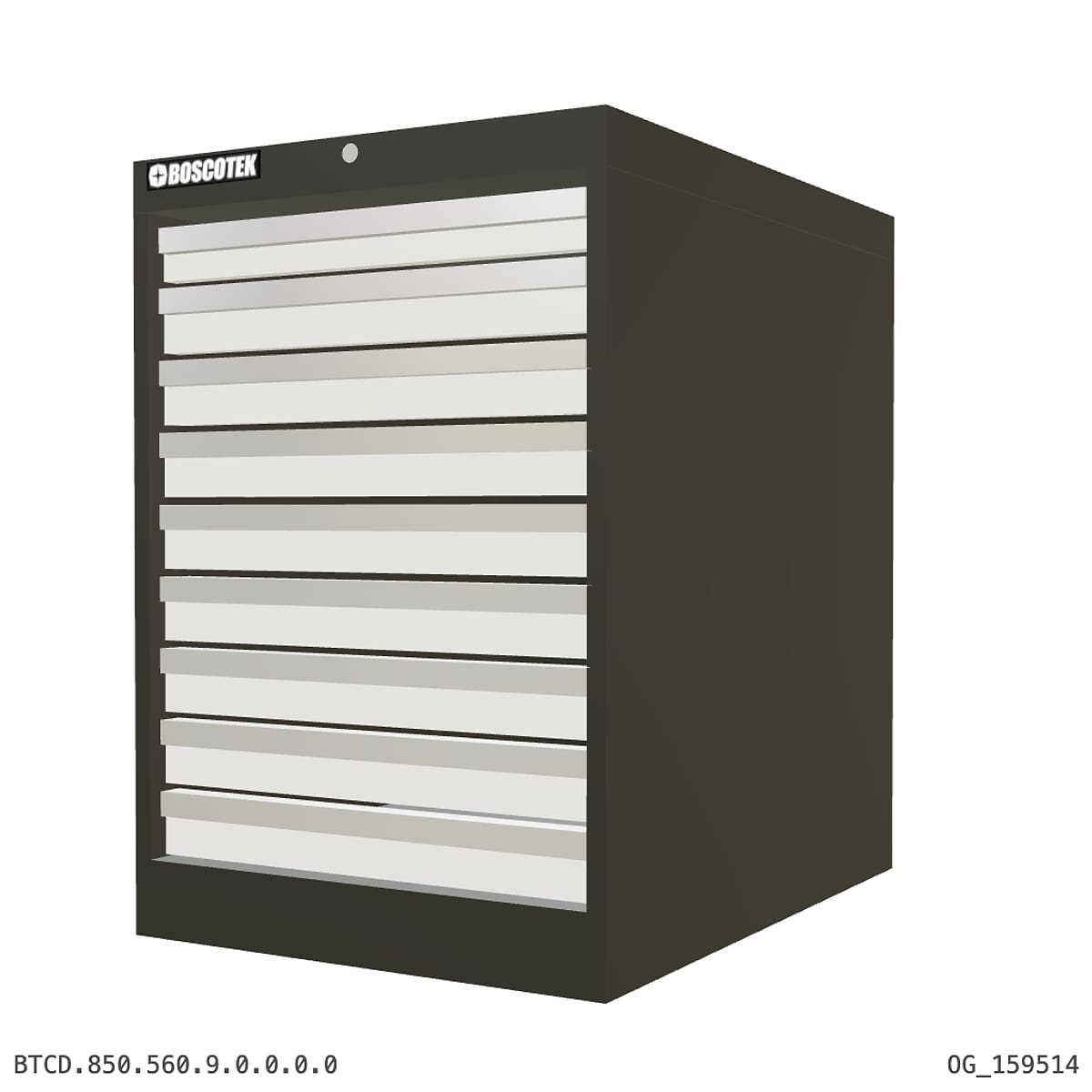 HD Cabinet 560W × 850H — D Series, 9-Drawer by Boscotek