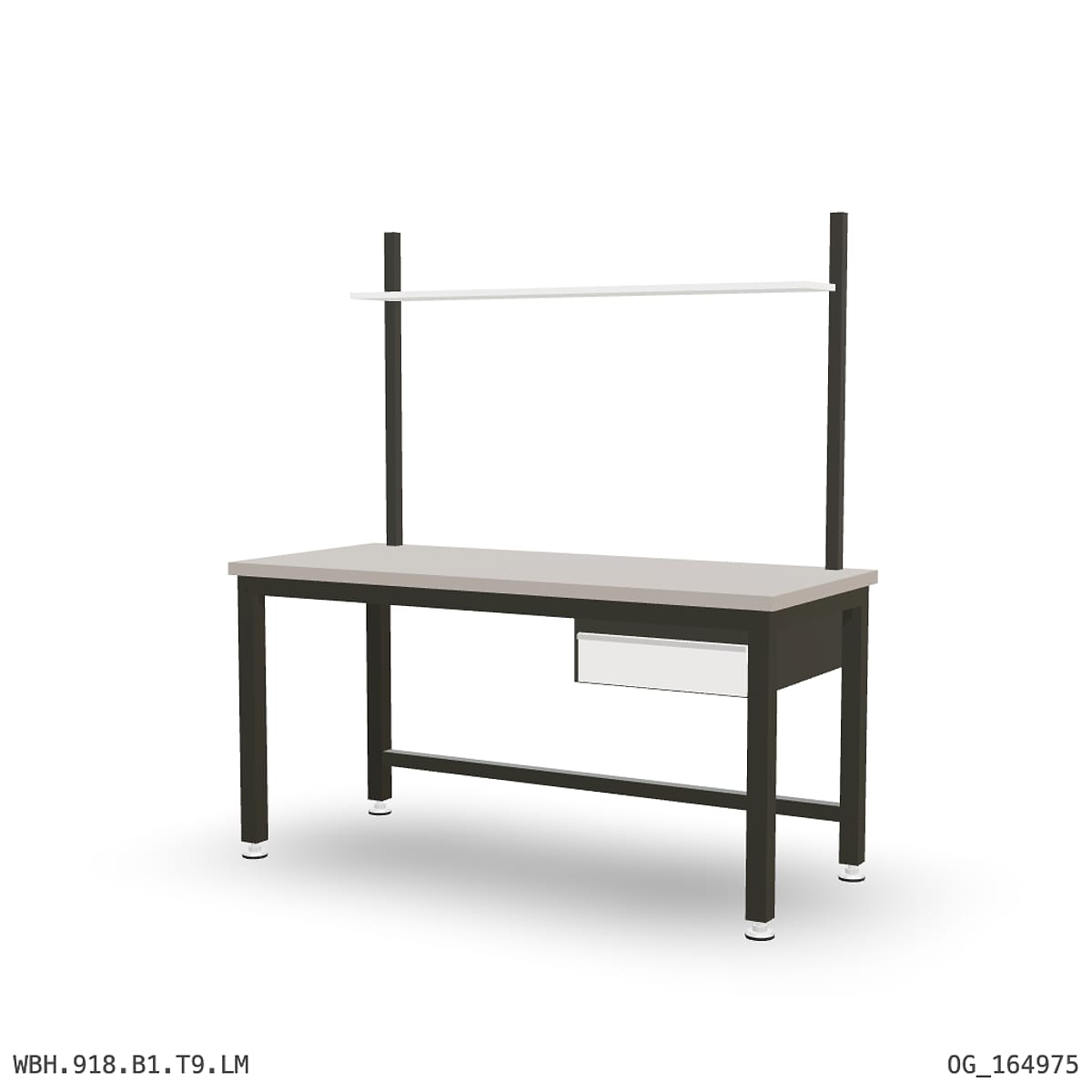 Heavy Duty Workbench 1800mm — Laminated Timber (42mm HDF), under-bench storage + overhead shelving by Boscotek