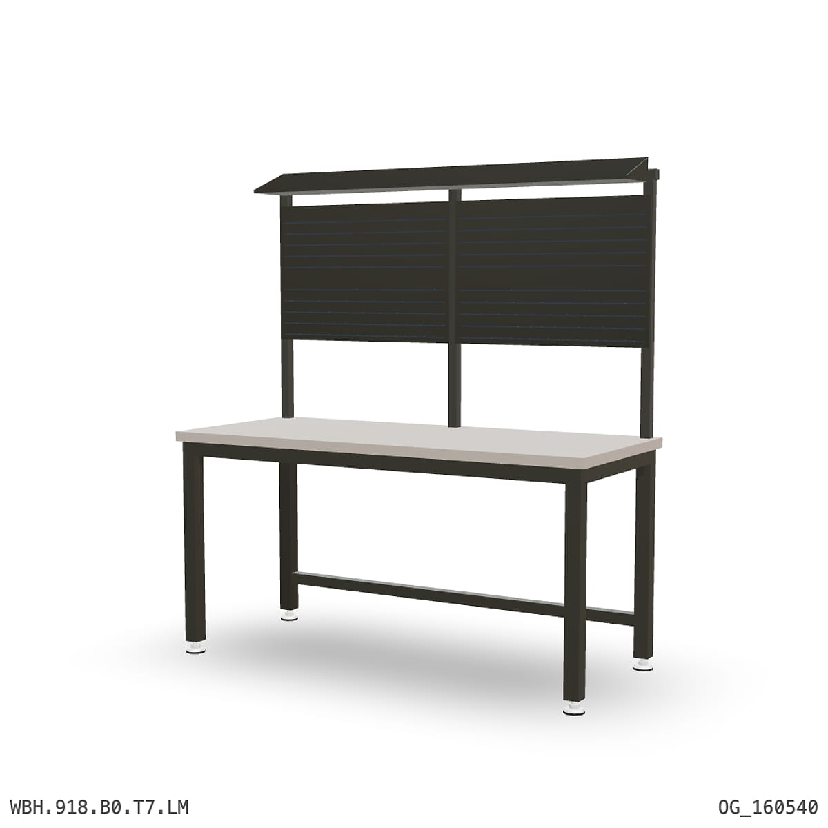 Heavy Duty Workbench 1800mm — Laminated Timber (42mm HDF), overhead shelving by Boscotek