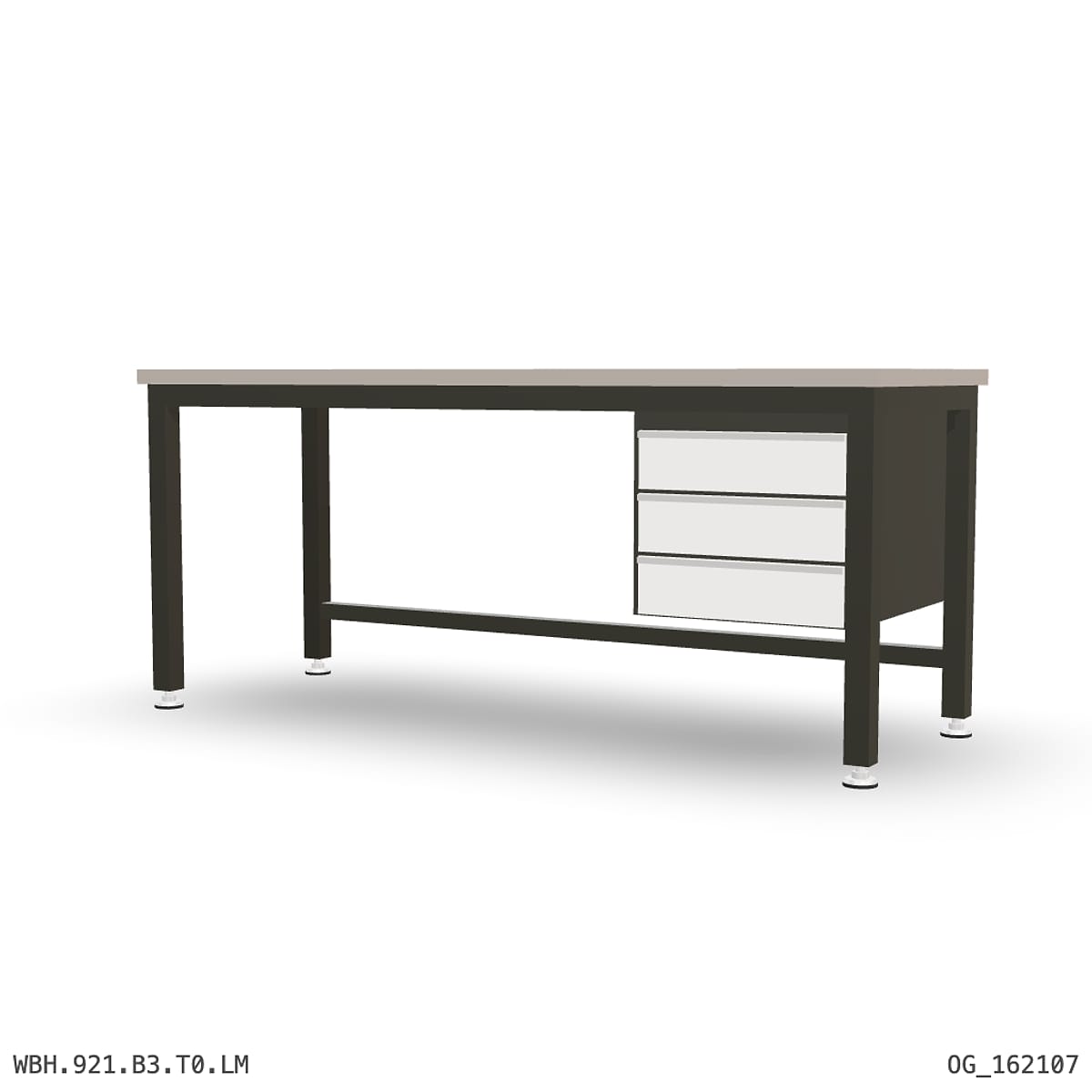 Heavy Duty Workbench 2100mm — Laminated Timber (42mm HDF), under-bench storage by Boscotek