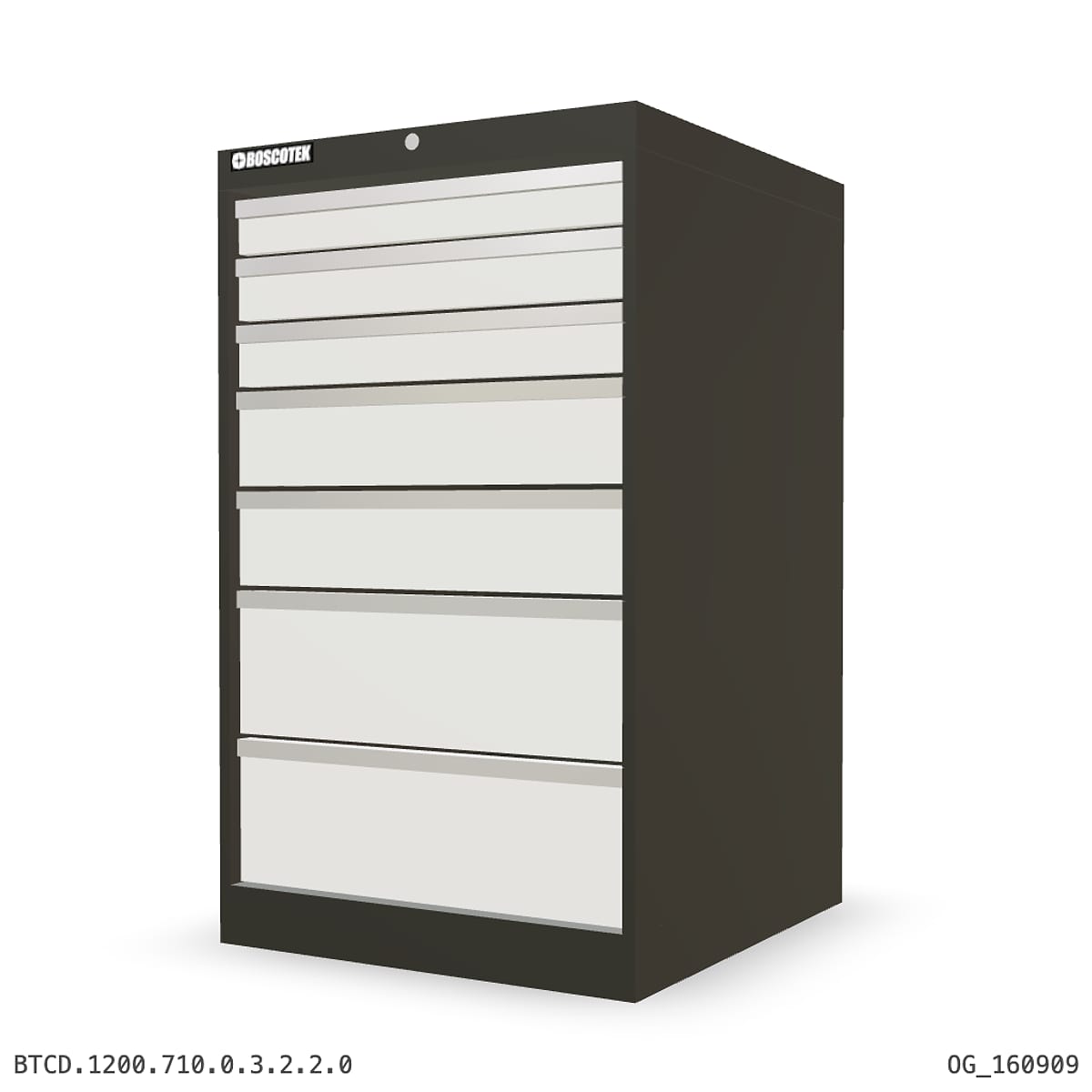 HD Cabinet 710W × 1200H — D Series, 7-Drawer by Boscotek