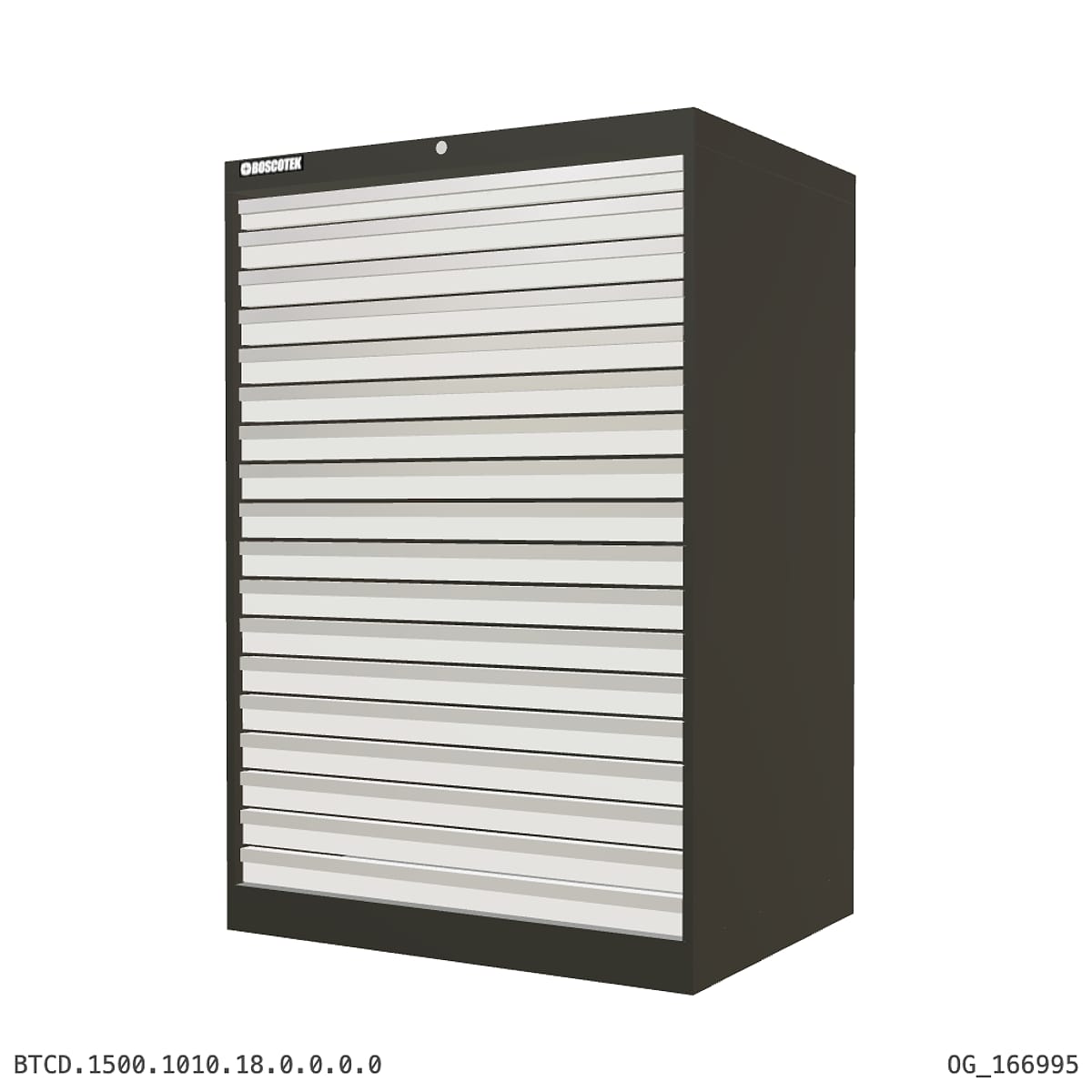 HD Cabinet 1010W × 1500H — D Series, 18-Drawer by Boscotek