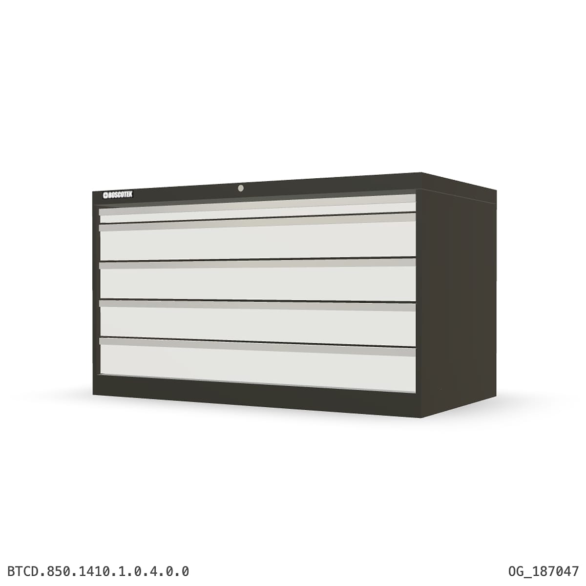 HD Cabinet 1410W × 850H — D Series, 5-Drawer by Boscotek