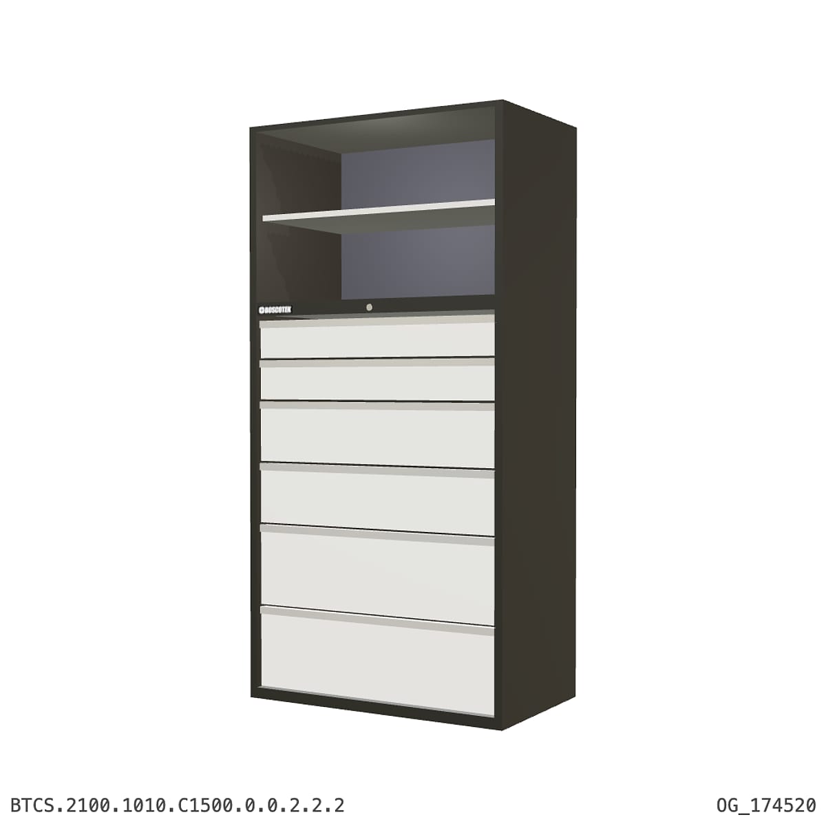Combination Cabinet 1010W × 2100H — S Series, C1500 Drawer Bay by Boscotek