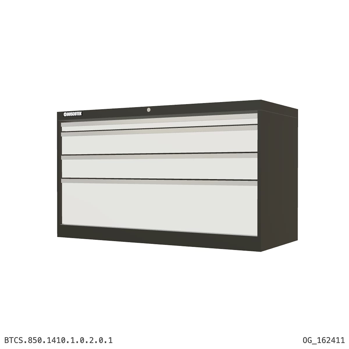 HD Cabinet 1410W × 850H — S Series, 4-Drawer by Boscotek
