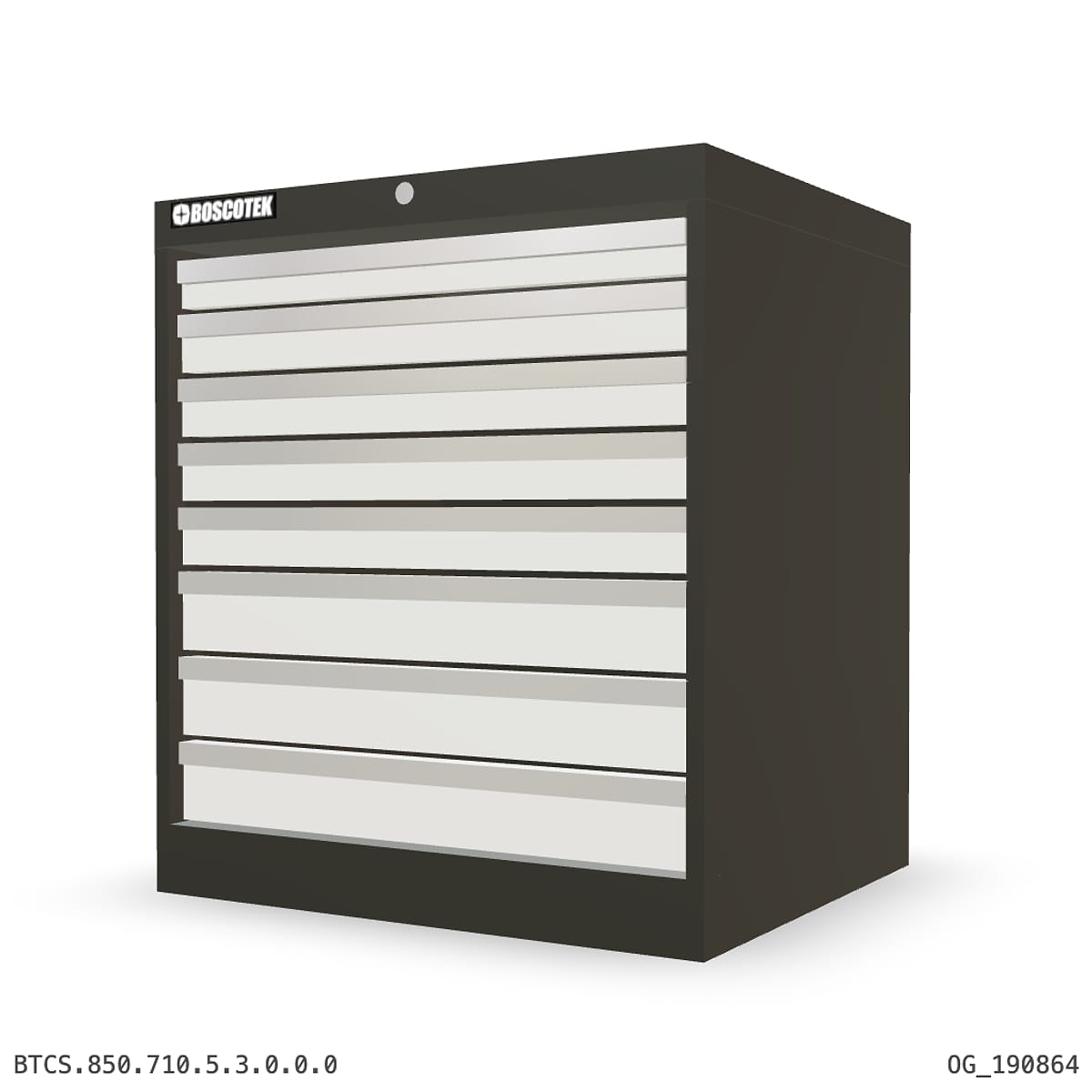 HD Cabinet 710W × 850H — S Series, 8-Drawer by Boscotek