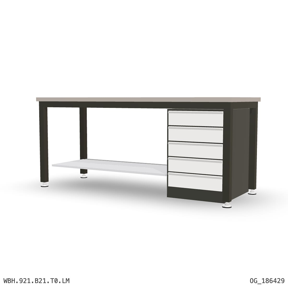 Heavy Duty Workbench 2100mm — Laminated Timber (42mm HDF), under-bench storage by Boscotek