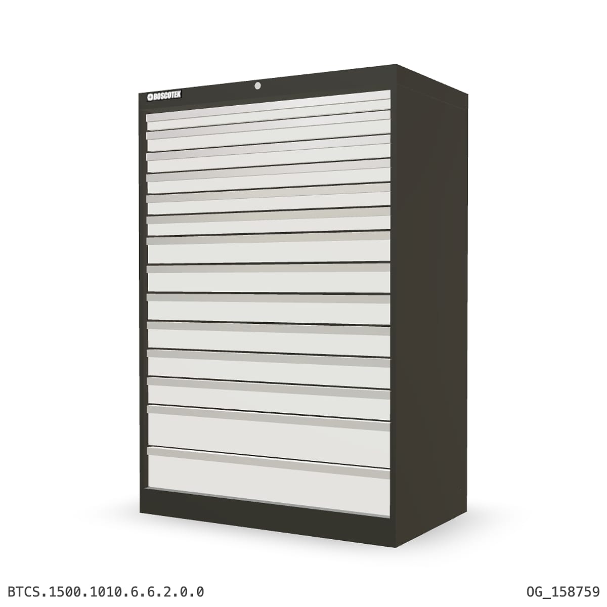 HD Cabinet 1010W × 1500H — S Series, 14-Drawer by Boscotek