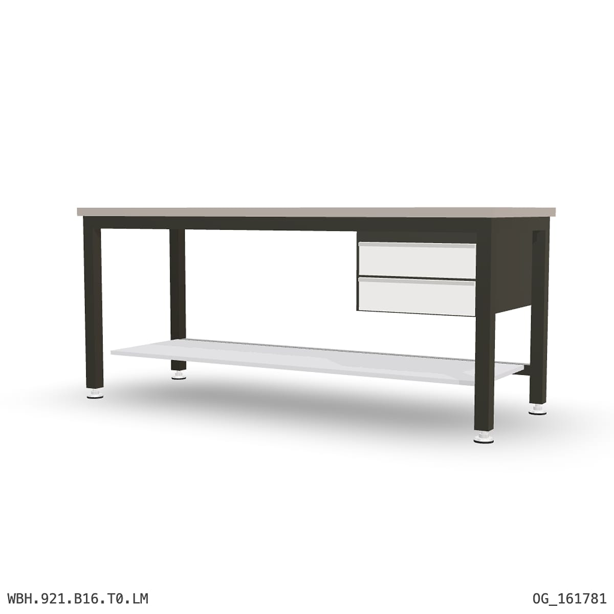 Heavy Duty Workbench 2100mm — Laminated Timber (42mm HDF), under-bench storage by Boscotek