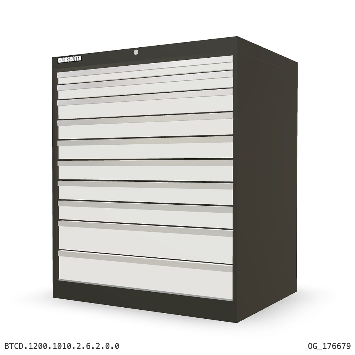 HD Cabinet 1010W × 1200H — D Series, 10-Drawer by Boscotek