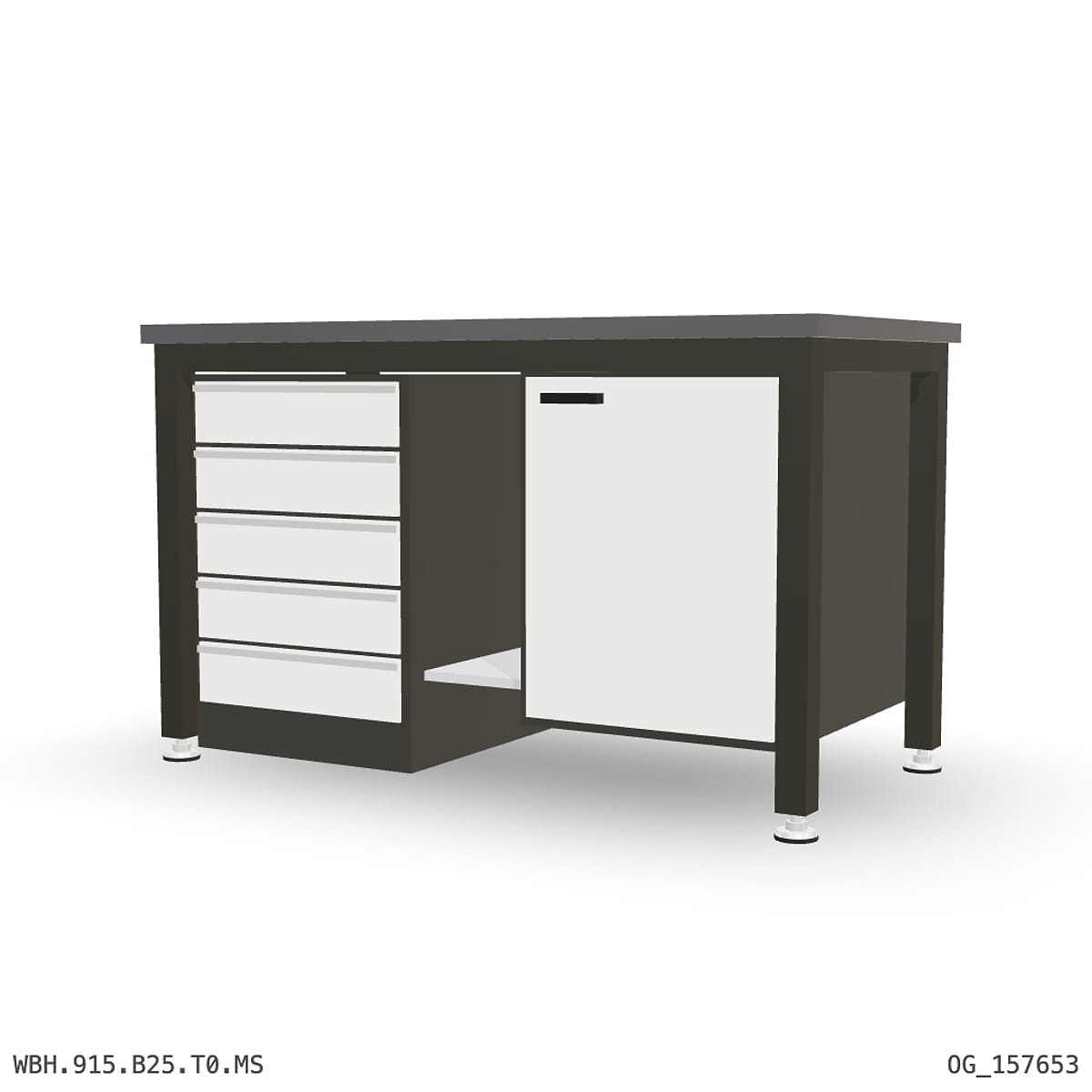 Heavy Duty Workbench 1500mm — 2mm Mild Steel, under-bench storage by Boscotek
