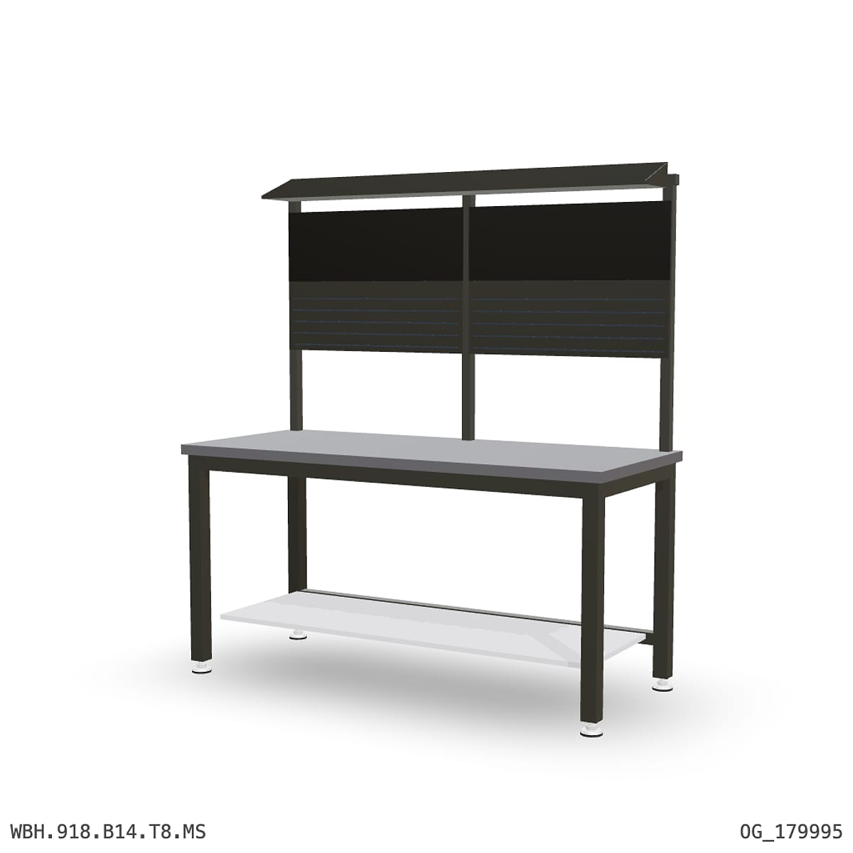 Heavy Duty Workbench 1800mm — 2mm Mild Steel, under-bench storage + overhead shelving by Boscotek