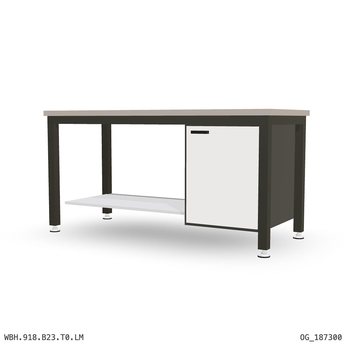 Heavy Duty Workbench 1800mm — Laminated Timber (42mm HDF), under-bench storage by Boscotek