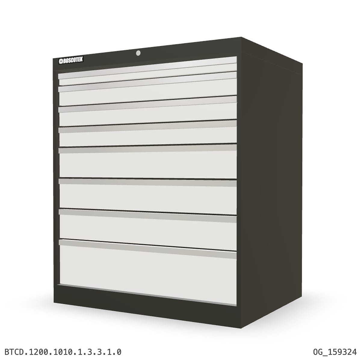 HD Cabinet 1010W × 1200H — D Series, 8-Drawer by Boscotek