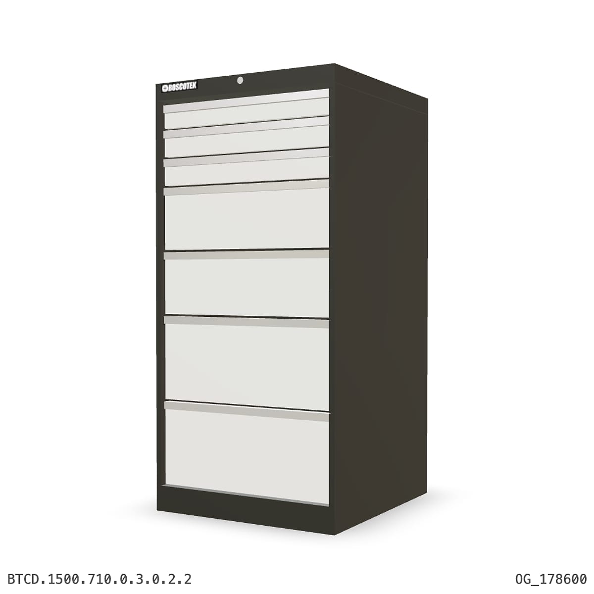 HD Cabinet 710W × 1500H — D Series, 7-Drawer by Boscotek