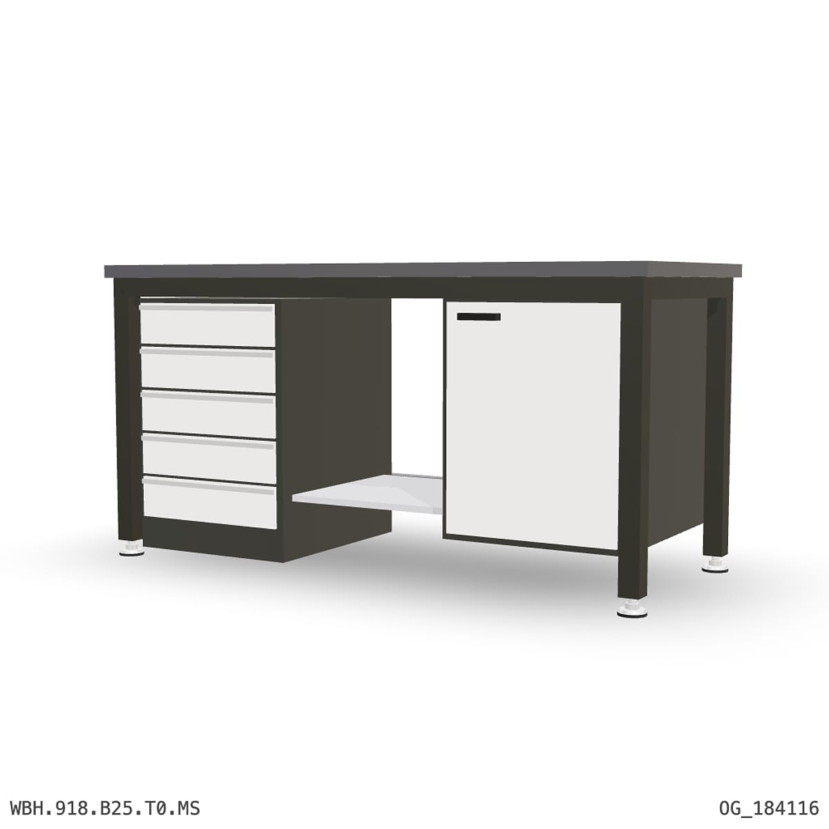 Heavy Duty Workbench 1800mm — 2mm Mild Steel, under-bench storage by Boscotek