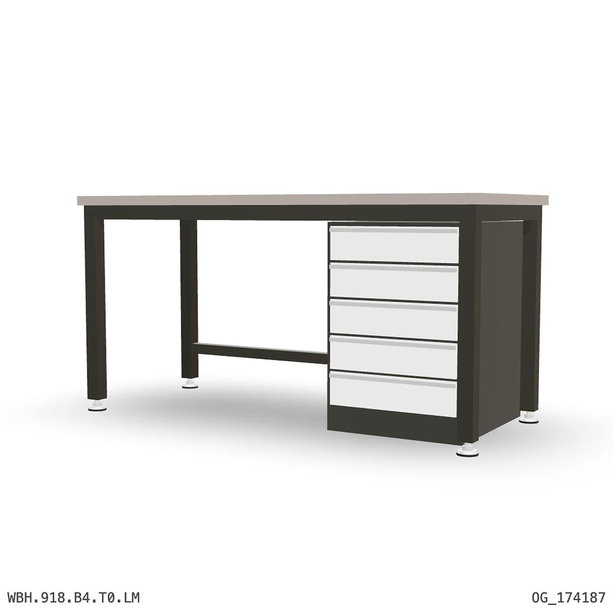 Heavy Duty Workbench 1800mm — Laminated Timber (42mm HDF), under-bench storage by Boscotek